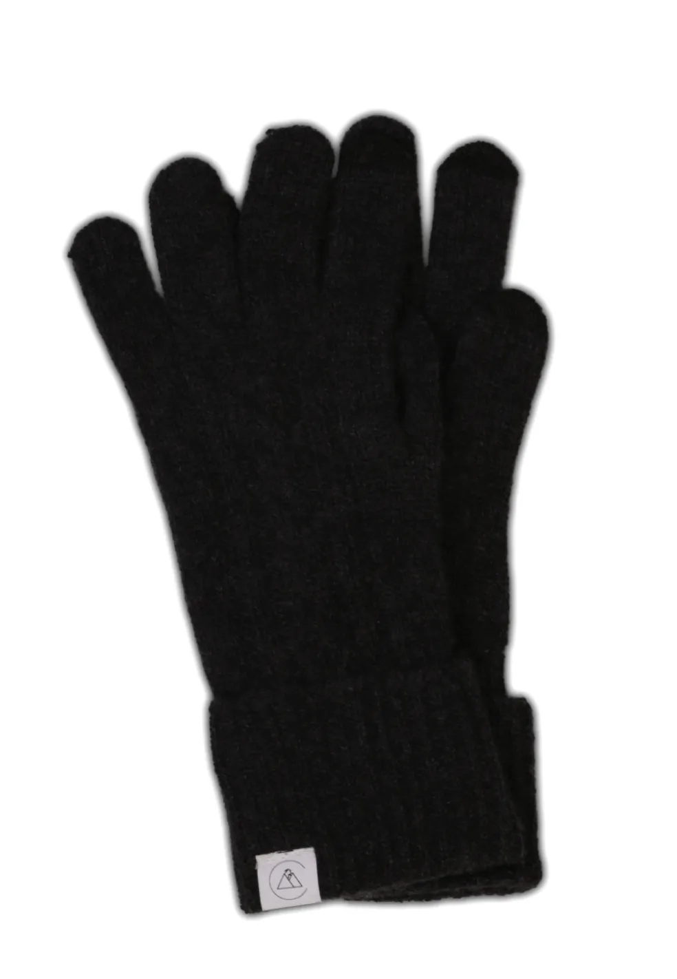 Kaschmir Handschuhe mit Zopfmuster und Touchscreen tauglich dunkel anthrazit