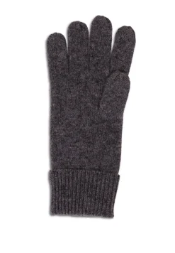 Kaschmir Handschuhe mit Zopfmuster und Touchscreen tauglich anthrazit