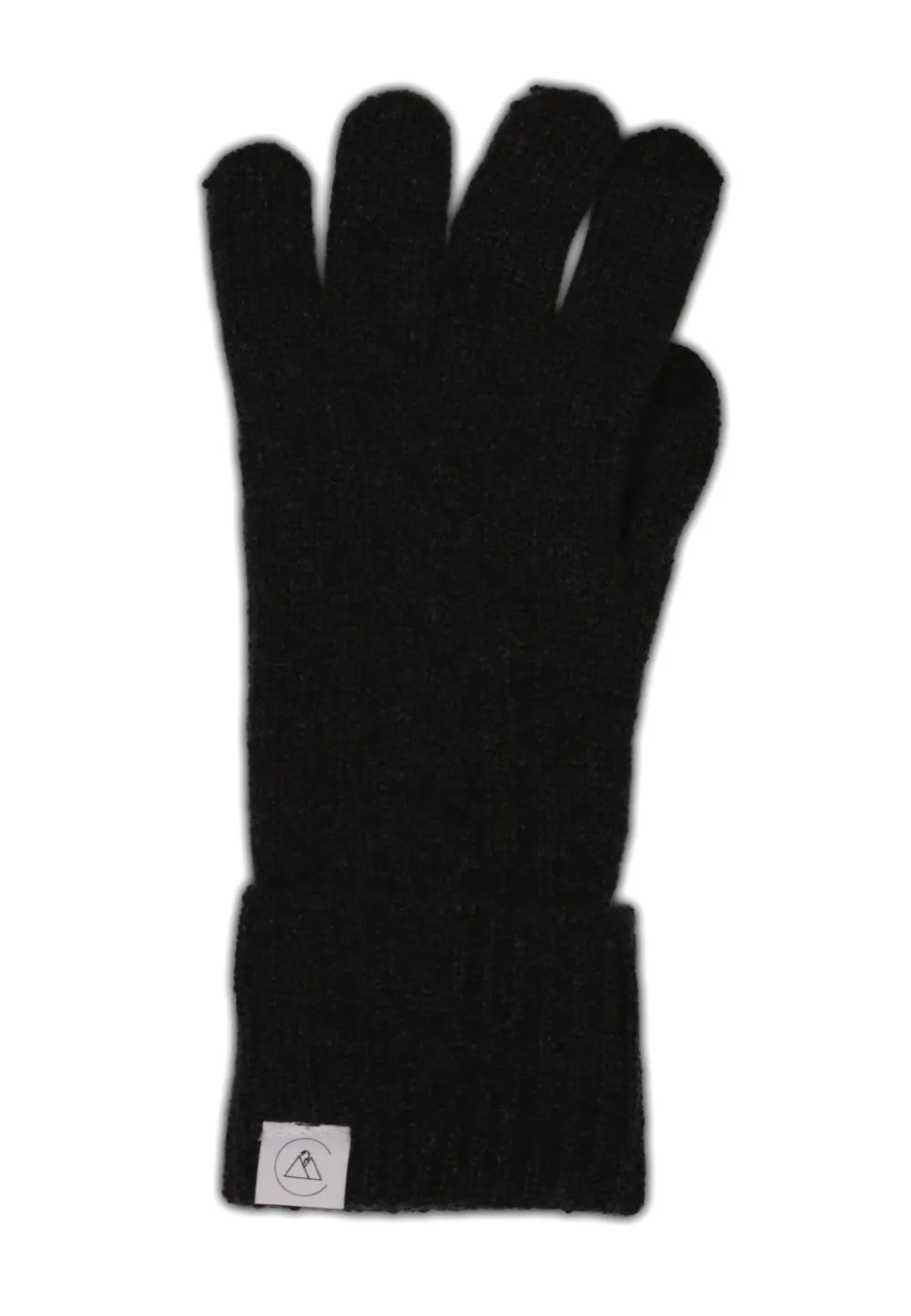 Kaschmir Handschuhe mit Zopfmuster und Touchscreen tauglich dunkel anthrazit