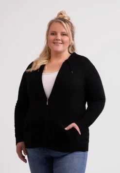 Kaschmir Kapuzenpullover Hoodie schwarz