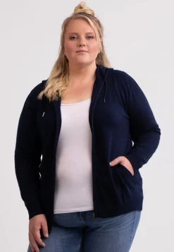 Kaschmir Kapuzenpullover Hoodie marine blau