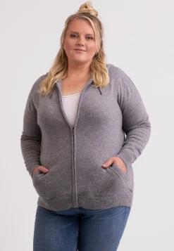 Kaschmir Kapuzenpullover Hoodie grau