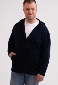 Kaschmir Kapuzenpullover Hoodie marine blau