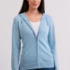 Kaschmir Kapuzenpullover Hoodie hellblau