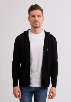 Kaschmir Kapuzenpullover Hoodie schwarz