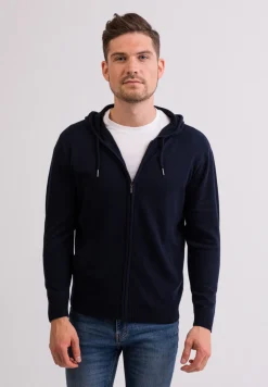 Kaschmir Kapuzenpullover Hoodie marine blau