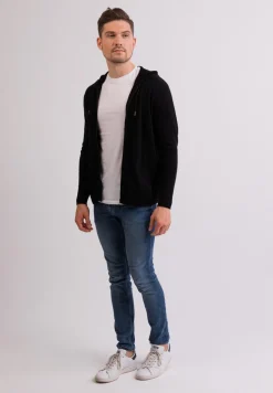 Kaschmir Kapuzenpullover Hoodie schwarz