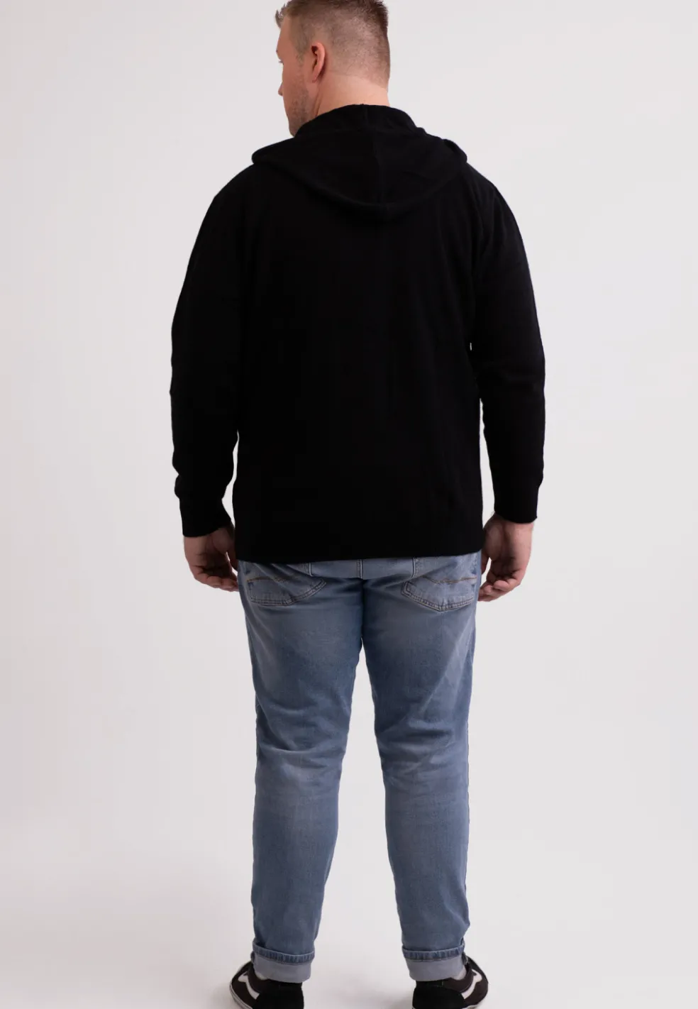 Kaschmir Kapuzenpullover Hoodie schwarz
