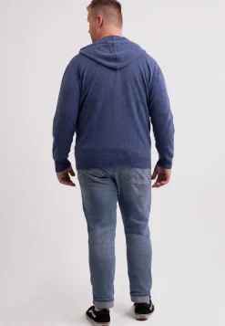 Kaschmir Kapuzenpullover Hoodie jeans blau