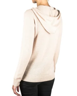 Kaschmir Kapuzenpullover Hoodie washed ecru