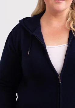 Kaschmir Kapuzenpullover Hoodie marine blau