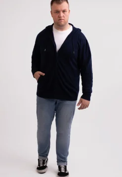 Kaschmir Kapuzenpullover Hoodie marine blau