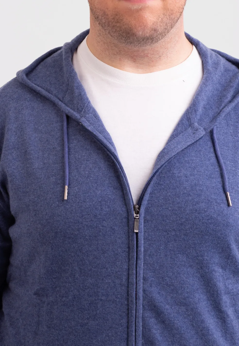 Kaschmir Kapuzenpullover Hoodie jeans blau