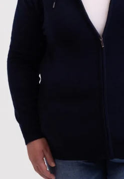 Kaschmir Kapuzenpullover Hoodie marine blau