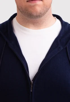Kaschmir Kapuzenpullover Hoodie marine blau