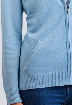 Kaschmir Kapuzenpullover Hoodie hellblau