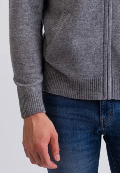 Kaschmir Kapuzenpullover Hoodie grau