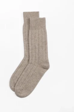 Kaschmir Kuschelsocken beige melange