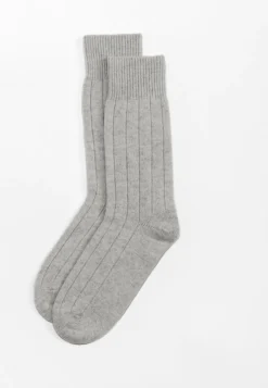 Kaschmir Kuschelsocken hellgrau melange