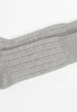Kaschmir Kuschelsocken hellgrau melange