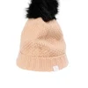 Kaschmir Mütze mit Bommel camel