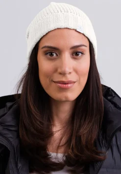 Kaschmir Mütze mit Bommel weiss
