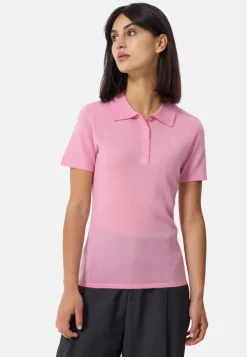 Kaschmir Poloshirt Kurzarm pink