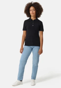Kaschmir Poloshirt Kurzarm schwarz
