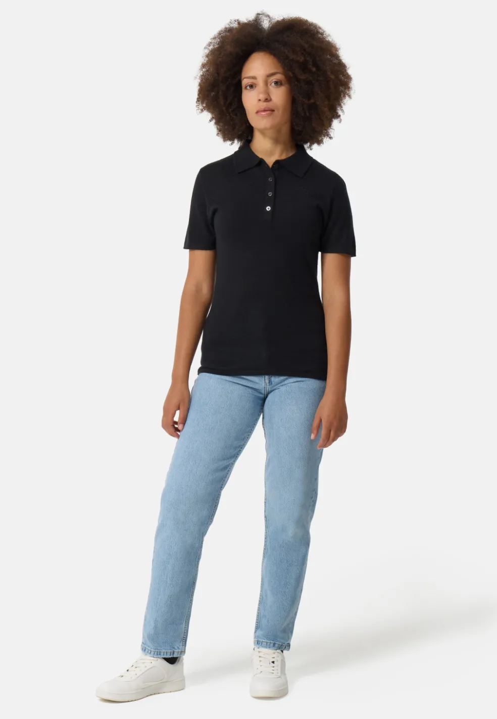 Kaschmir Poloshirt Kurzarm schwarz