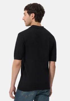 Kaschmir Poloshirt Kurzarm schwarz