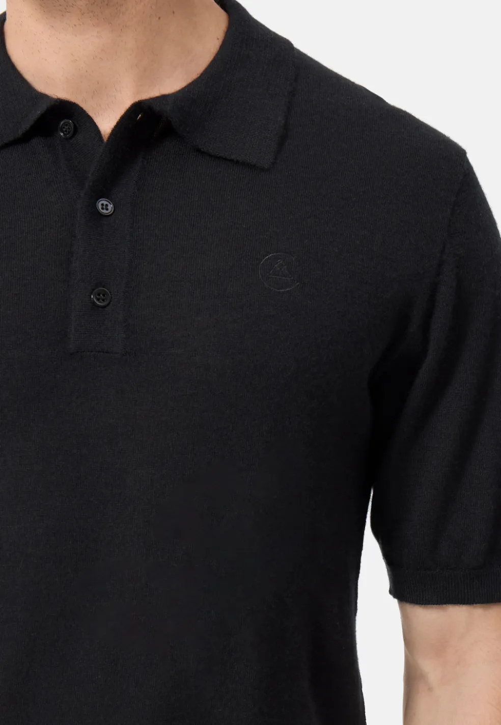 Kaschmir Poloshirt Kurzarm schwarz