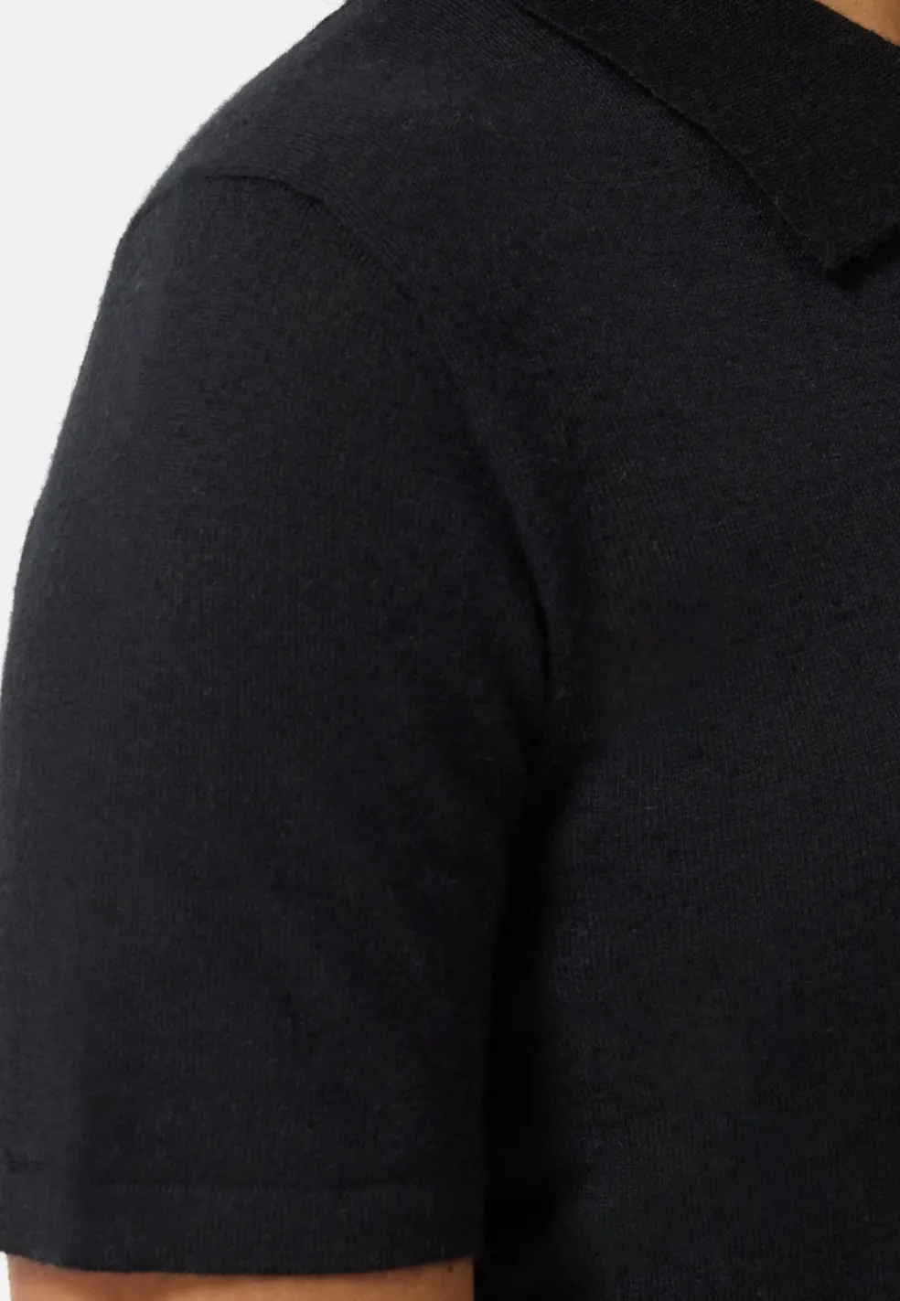 Kaschmir Poloshirt Kurzarm schwarz