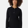 Kaschmir Poloshirt Langarm schwarz