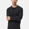 Kaschmir Poloshirt Langarm dunkel anthrazit