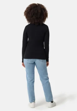 Kaschmir Poloshirt Langarm schwarz