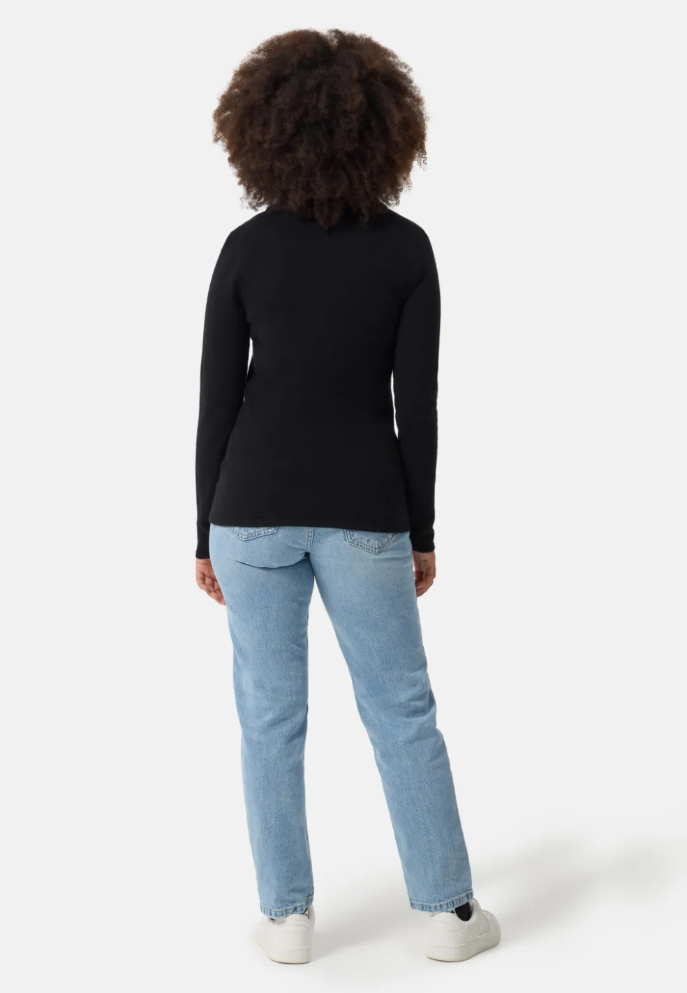 Kaschmir Poloshirt Langarm schwarz