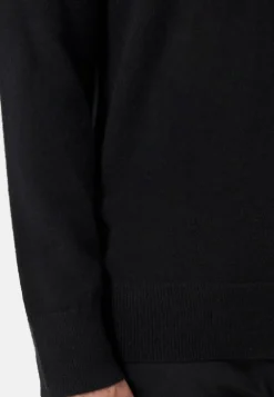 Kaschmir Poloshirt Langarm schwarz