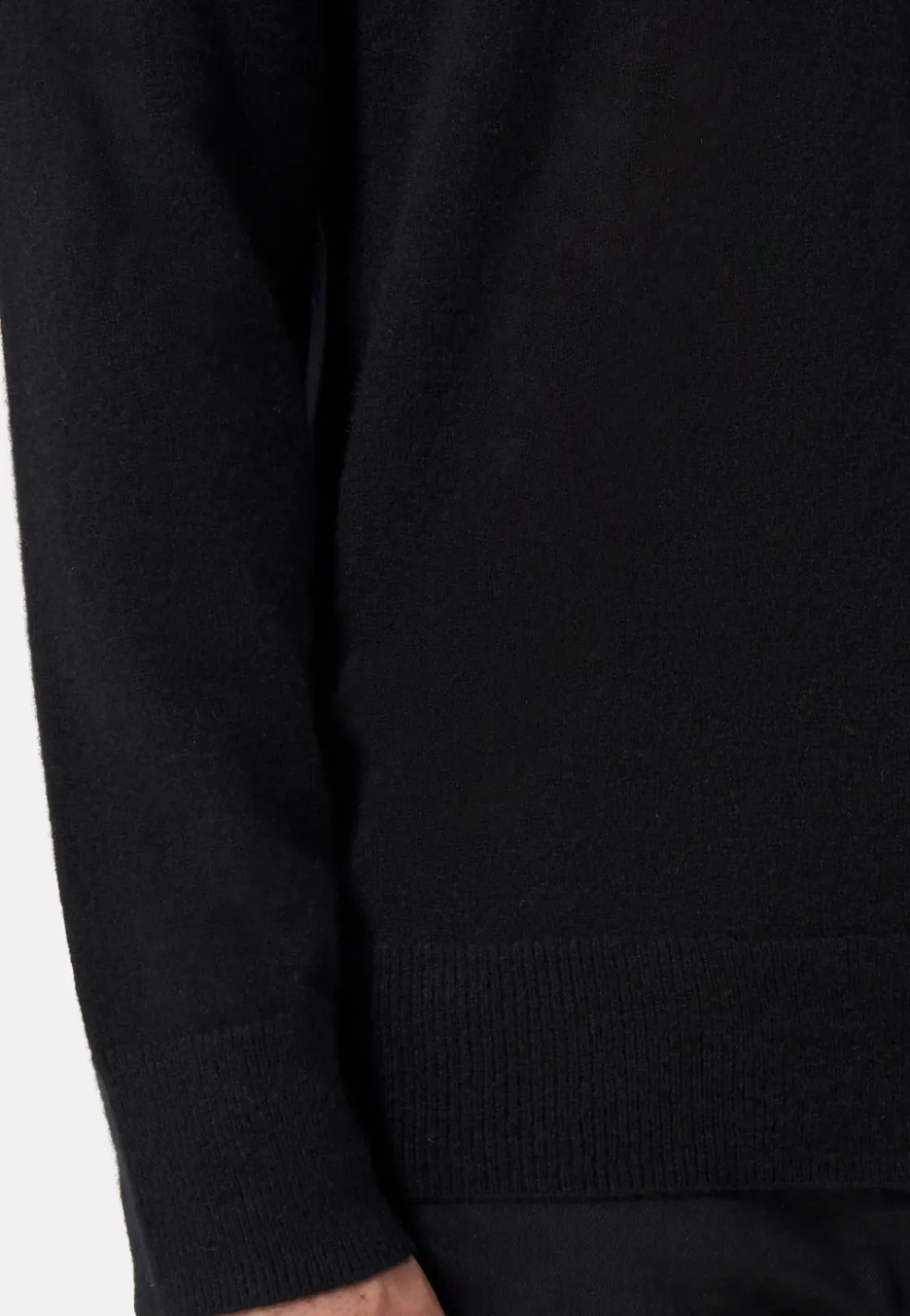 Kaschmir Poloshirt Langarm schwarz