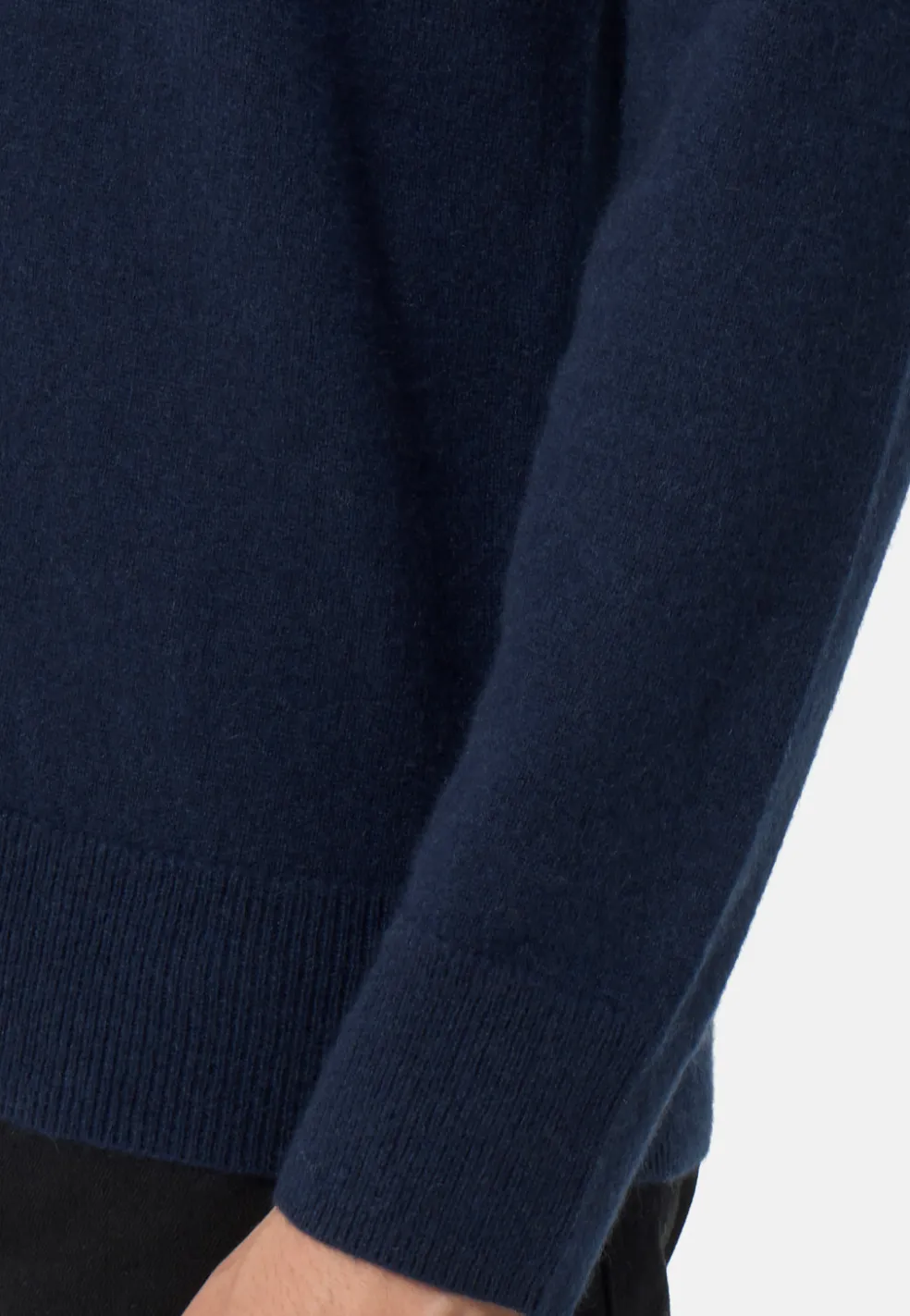 Kaschmir Poloshirt Langarm marine blau