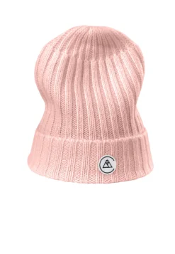 Kaschmir Rib Mütze blass rosa