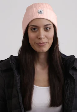 Kaschmir Rib Mütze blass rosa