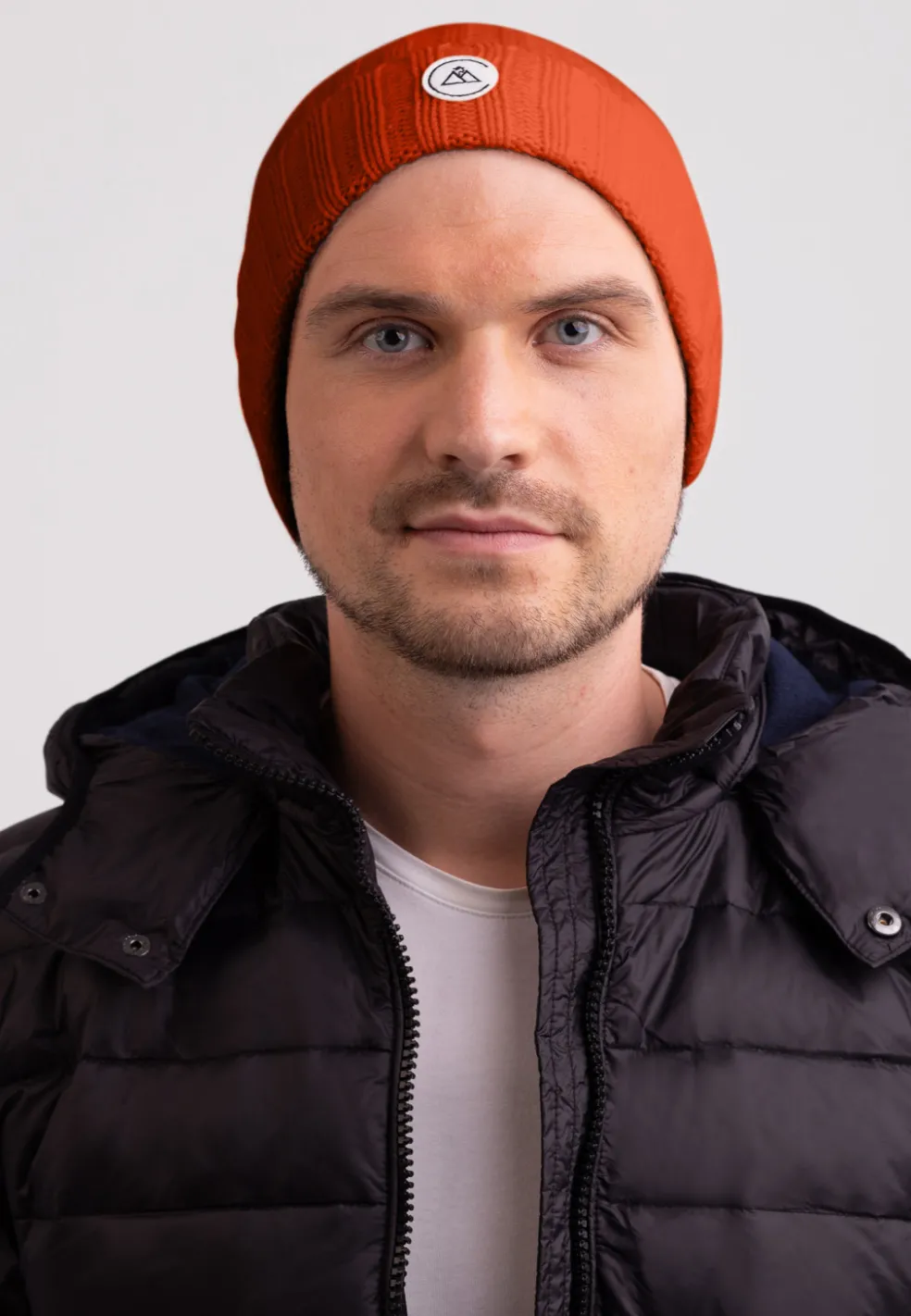 Kaschmir Rib Mütze dunkelorange