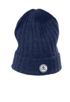 Kaschmir Rib Mütze jeans blau