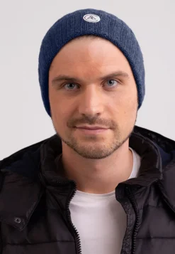Kaschmir Rib Mütze jeans blau