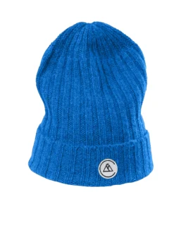 Kaschmir Rib Mütze jet stream blau