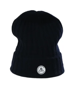 Kaschmir Rib Mütze marine blau