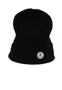 Kaschmir Rib Mütze schwarz