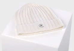 Kaschmir Rib Mütze weiss