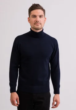 Kaschmir Rollkragen Pullover marine blau