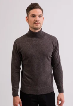 Kaschmir Rollkragen Pullover taupe melange